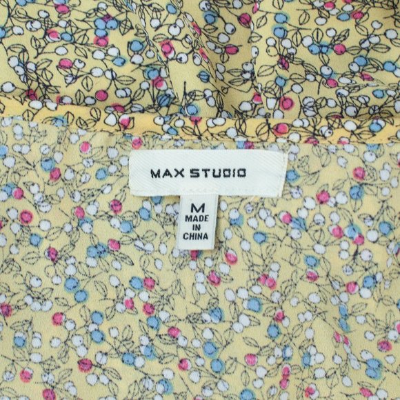 Max Studio Yellow Ruffle Wrap Blouse, Size M - Picture 4 of 5